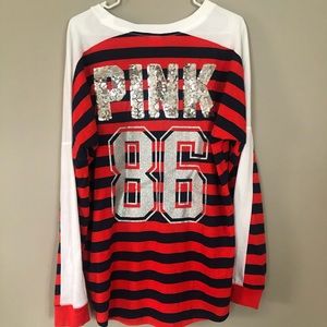 Victoria secret long sleeve rugby style shirt